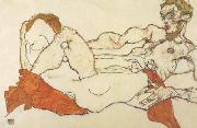 Egon Schiele Recling Male and Female Nude Entwined (mk12) USA oil painting reproduction